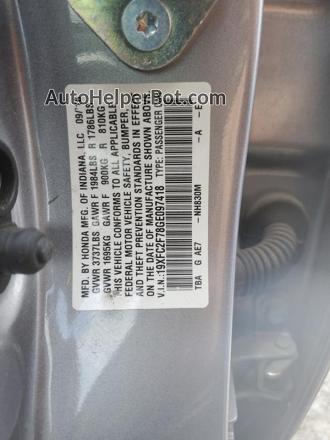 2016 Honda Civic Ex Silver vin: 19XFC2F78GE097418