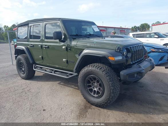 2023 Jeep Wrangler 4-door Willys 4x4 Green vin: 1C4HJXDG2PW642369