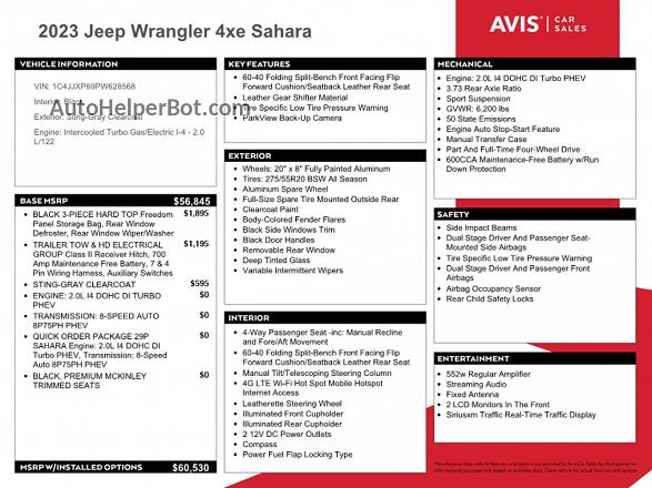 2023 Jeep Wrangler Sahara 4xe Charcoal vin: 1C4JJXP69PW628568