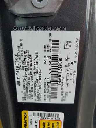 2020 Ford Mustang Gt Gray vin: 1FA6P8CF0L5124030