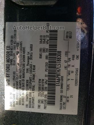 2020 Ford Mustang  Black vin: 1FA6P8TH7L5188308