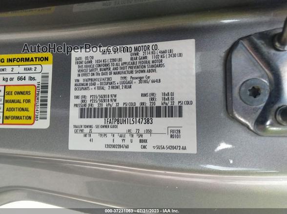 2020 Ford Mustang Ecoboost Premium Silver vin: 1FATP8UH1L5147383