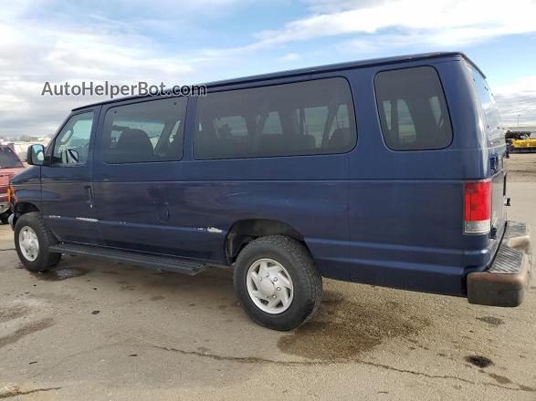 2007 Ford Econoline E350 Super Duty Wagon Blue vin: 1FBSS31L27DA83080