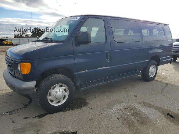 2007 Ford Econoline E350 Super Duty Wagon Blue vin: 1FBSS31L27DA83080