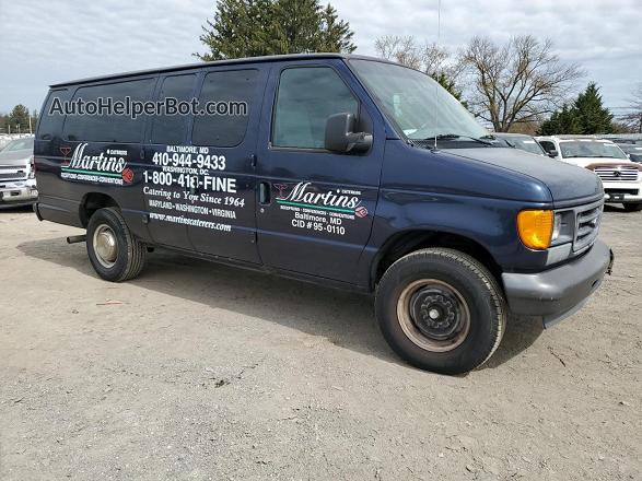 2003 Ford Econoline E350 Super Duty Wagon Синий vin: 1FBSS31L83HB06526