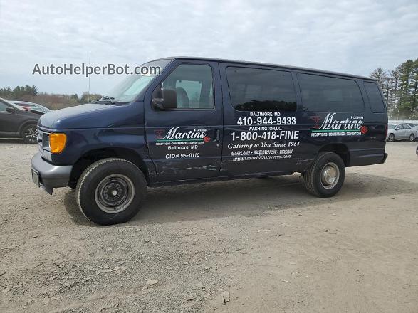 2003 Ford Econoline E350 Super Duty Wagon Синий vin: 1FBSS31L83HB06526
