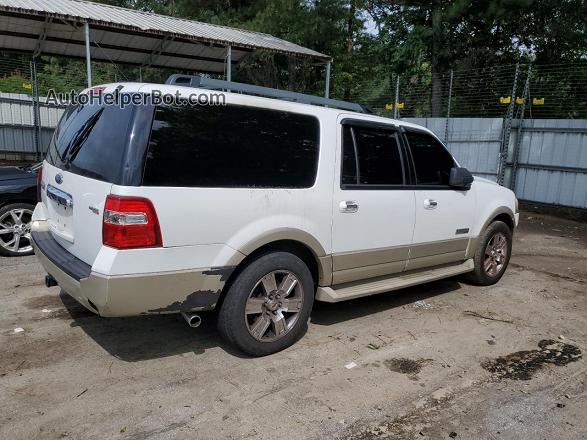 2007 Ford Expedition El Eddie Bauer White vin: 1FMFK17537LA21411