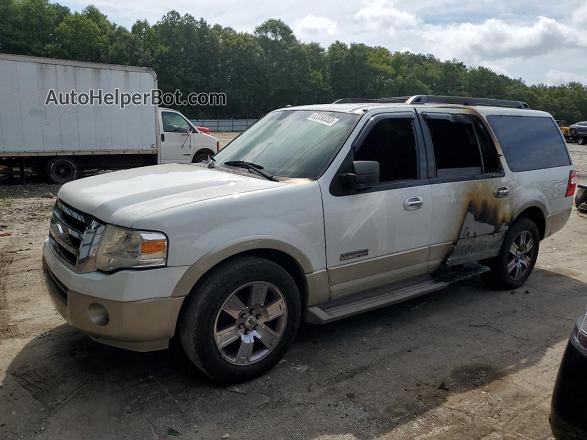 2007 Ford Expedition El Eddie Bauer White vin: 1FMFK17537LA21411