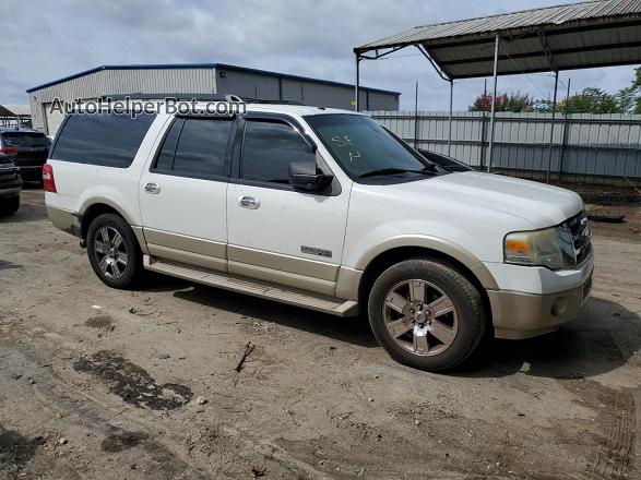 2007 Ford Expedition El Eddie Bauer White vin: 1FMFK17537LA21411