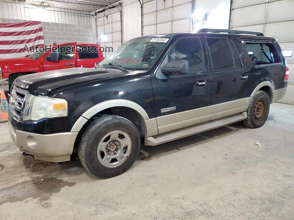 2007 Ford Expedition El Eddie Bauer Black vin: 1FMFK18567LA98711