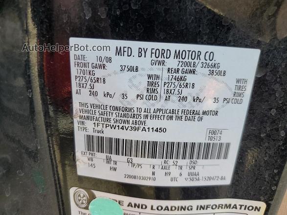 2009 Ford F150 Supercrew Black vin: 1FTPW14V39FA11450