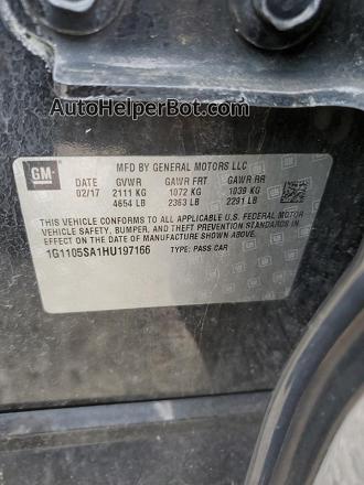 2017 Chevrolet Impala Lt Black vin: 1G1105SA1HU197166