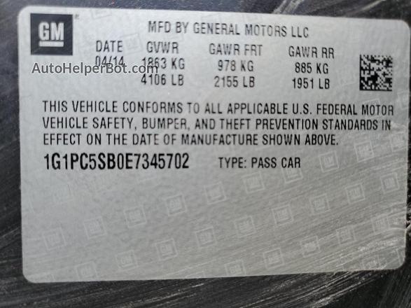 2014 Chevrolet Cruze Lt Gray vin: 1G1PC5SB0E7345702