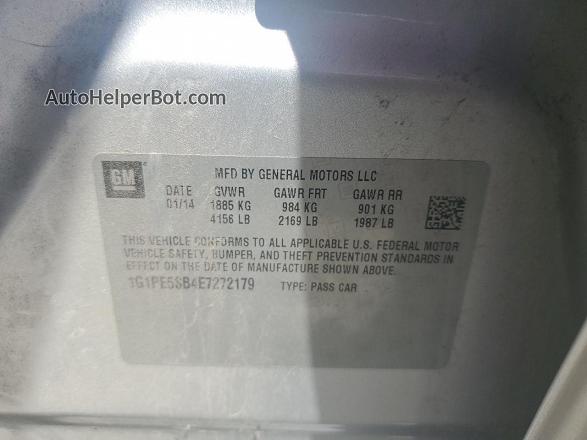2014 Chevrolet Cruze Lt Silver vin: 1G1PE5SB4E7272179
