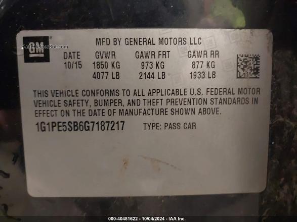 2016 Chevrolet Cruze Limited 1lt Auto Dark Blue vin: 1G1PE5SB6G7187217
