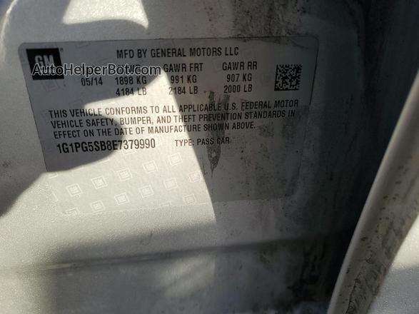 2014 Chevrolet Cruze Ltz Серебряный vin: 1G1PG5SB8E7379990
