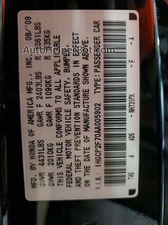 2010 Honda Accord Ex Black vin: 1HGCP2F70AA005902