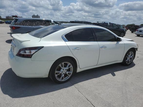 2014 Nissan Maxima S White vin: 1N4AA5AP8EC459122