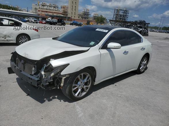 2014 Nissan Maxima S White vin: 1N4AA5AP8EC459122