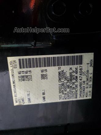 2014 Nissan Maxima S Black vin: 1N4AA5AP8EC474087