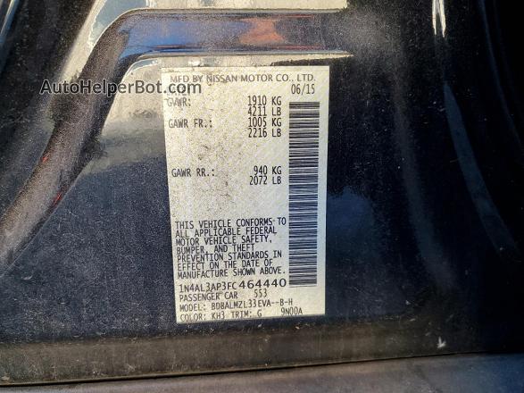 2015 Nissan Altima 2.5 Black vin: 1N4AL3AP3FC464440