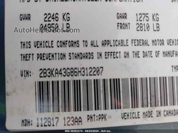 2006 Dodge Charger   Blue vin: 2B3KA43G86H312207