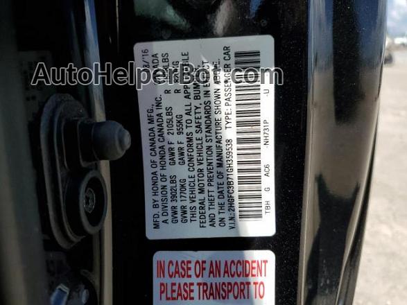 2016 Honda Civic Exl Black vin: 2HGFC3B71GH359538