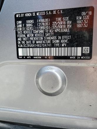 2019 Honda Hr-v Sport Silver vin: 3CZRU6H14KG704741