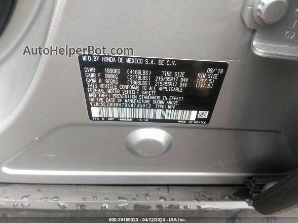 2019 Honda Hr-v Ex-l Gray vin: 3CZRU6H79KM735912