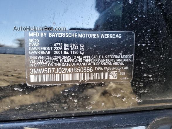 2021 Bmw 330xi  Black vin: 3MW5R7J02M8B50686
