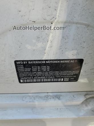 2021 Bmw 330xi  White vin: 3MW5R7J03M8B71563