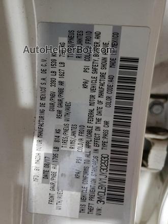 2018 Toyota Yaris Ia  White vin: 3MYDLBYV1JY302930