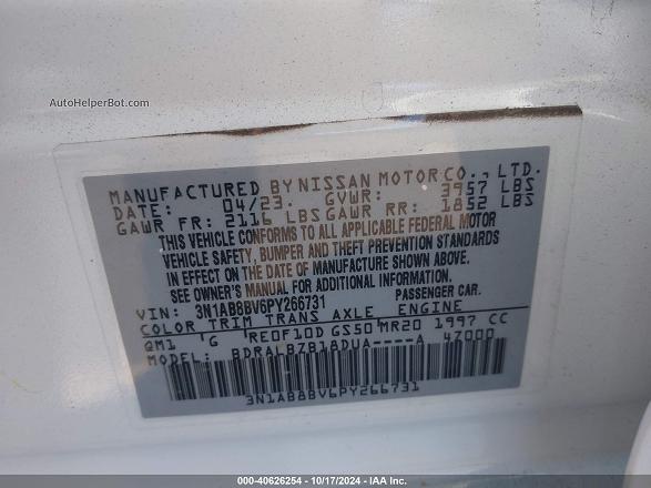 2023 Nissan Sentra S Xtronic Cvt White vin: 3N1AB8BV6PY266731