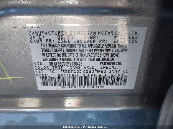 2023 Nissan Sentra Sv Xtronic Cvt Gray vin: 3N1AB8CV0PY280428