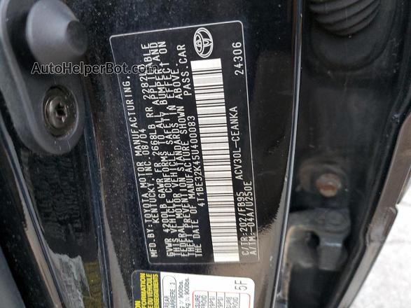 2005 Toyota Camry Le Black vin: 4T1BE32K45U400083