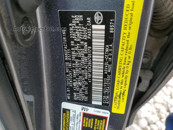 2011 Toyota Camry Base Gray vin: 4T1BF3EK2BU705179