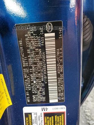 2011 Toyota Camry Base Blue vin: 4T1BF3EK5BU745854