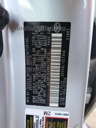 2011 Toyota Camry Base Silver vin: 4T1BF3EK8BU128710