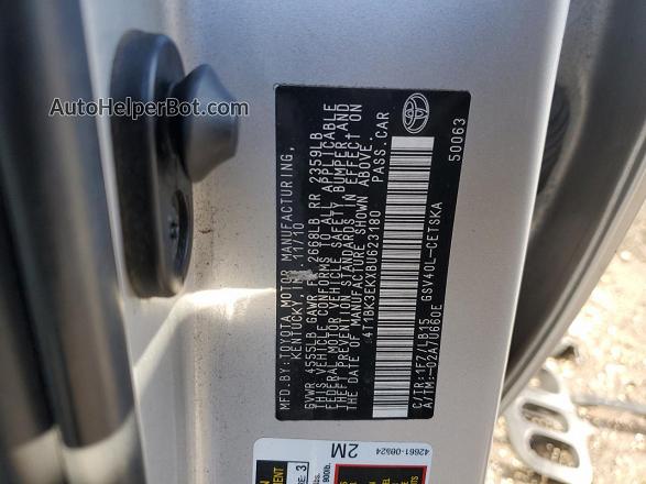 2011 Toyota Camry Se Серебряный vin: 4T1BK3EKXBU623180