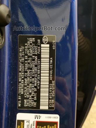 2011 Toyota Camry Base Blue vin: 4T4BF3EK1BR102391