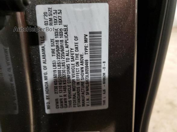 2020 Honda Odyssey Exl Gray vin: 5FNRL6H73LB059469