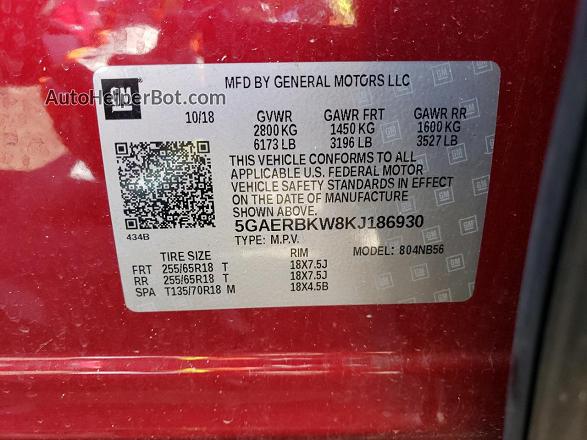 2019 Buick Enclave Essence Red vin: 5GAERBKW8KJ186930