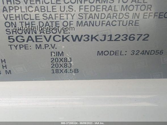2019 Buick Enclave Avenir Белый vin: 5GAEVCKW3KJ123672
