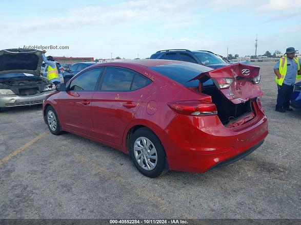 2018 Hyundai Elantra Se Red vin: 5NPD74LF0JH341620