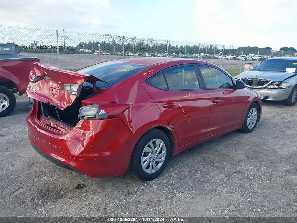 2018 Hyundai Elantra Se Red vin: 5NPD74LF0JH341620