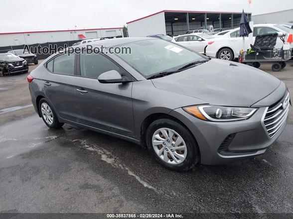 2018 Hyundai Elantra Se Gray vin: 5NPD74LF6JH366991