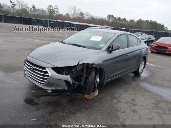 2018 Hyundai Elantra Se Gray vin: 5NPD74LF6JH366991