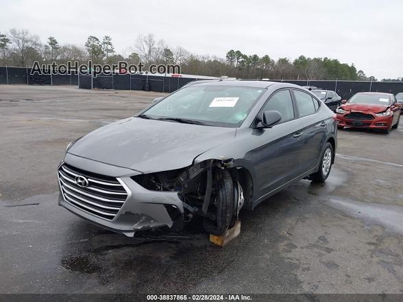 2018 Hyundai Elantra Se Gray vin: 5NPD74LF6JH366991