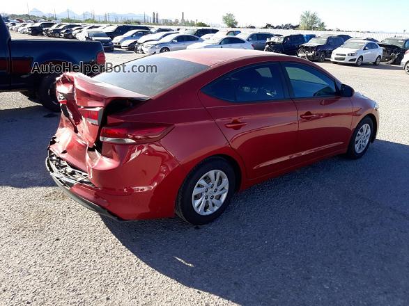 2018 Hyundai Elantra Se Red vin: 5NPD74LF9JH352289