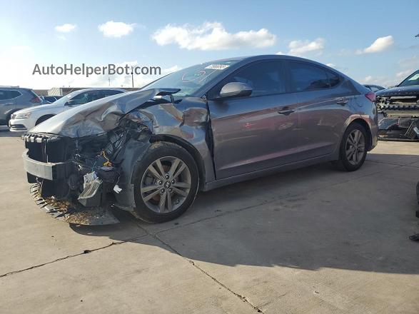 2018 Hyundai Elantra Sel Gray vin: 5NPD84LF0JH239571